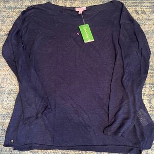 Lilly Pulitzer Alana Sweater Navy - Size L NWT
